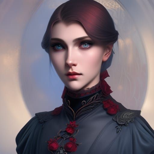 Eerie Gothic Portrait of Sad Woman in Victorian Era