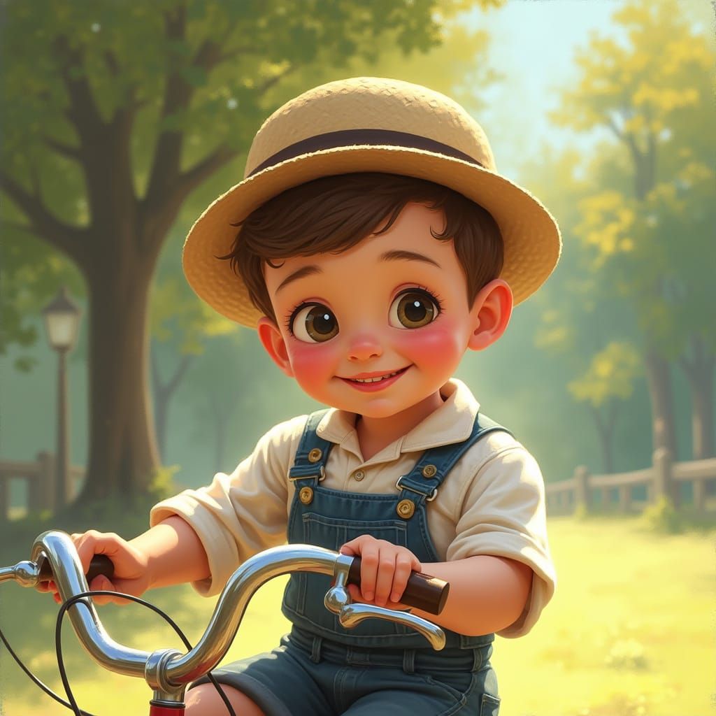 Nostalgic Portrait of a Young Boy in 1950s Style