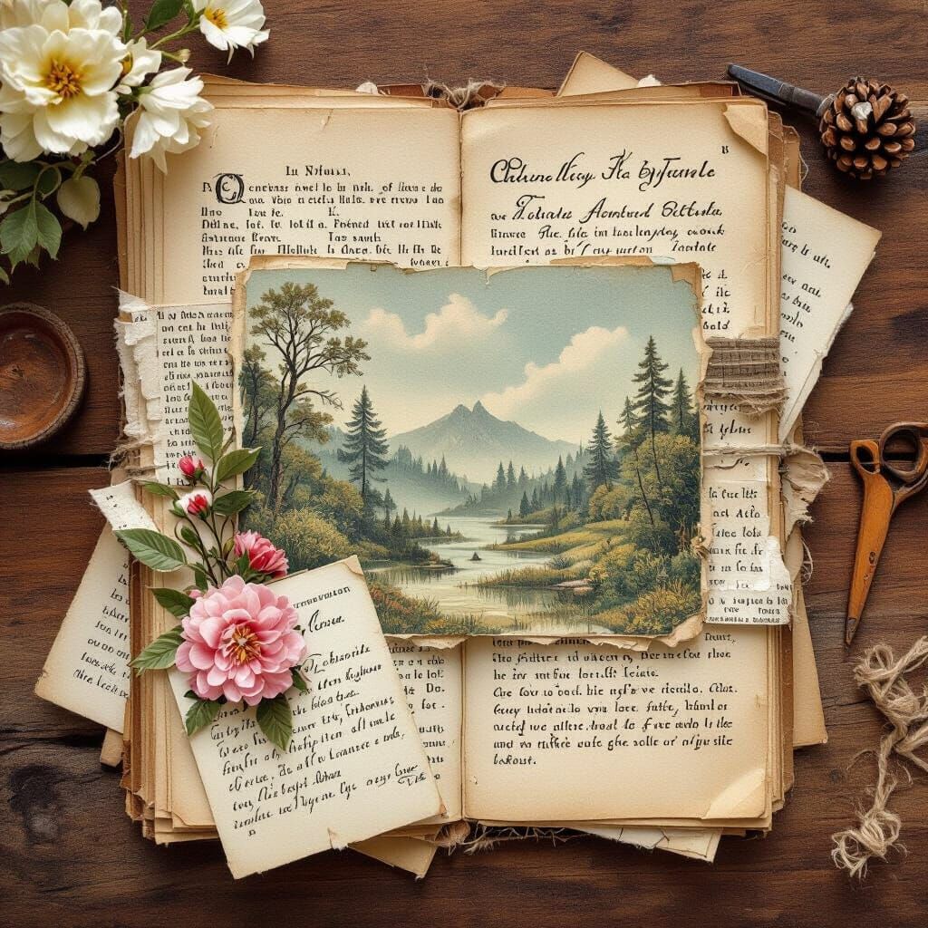 Serene Vintage Paper Scrapbooking with ASMR Sounds