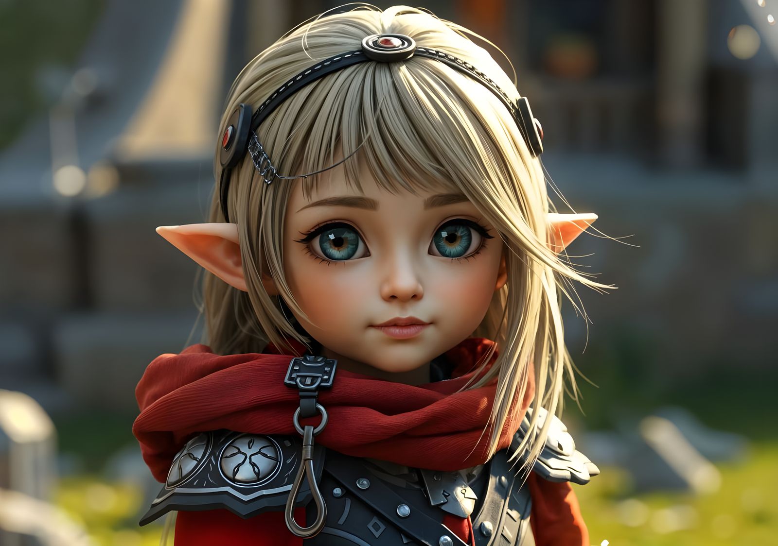 Cute Lalafell Paladin Girl in Final Fantasy 14 Style
