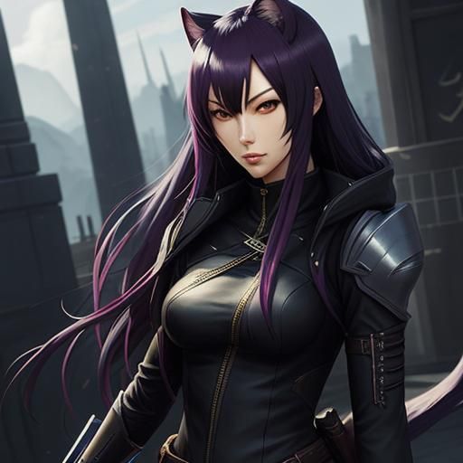 Anime Catgirl Assassin in 128k Resolution