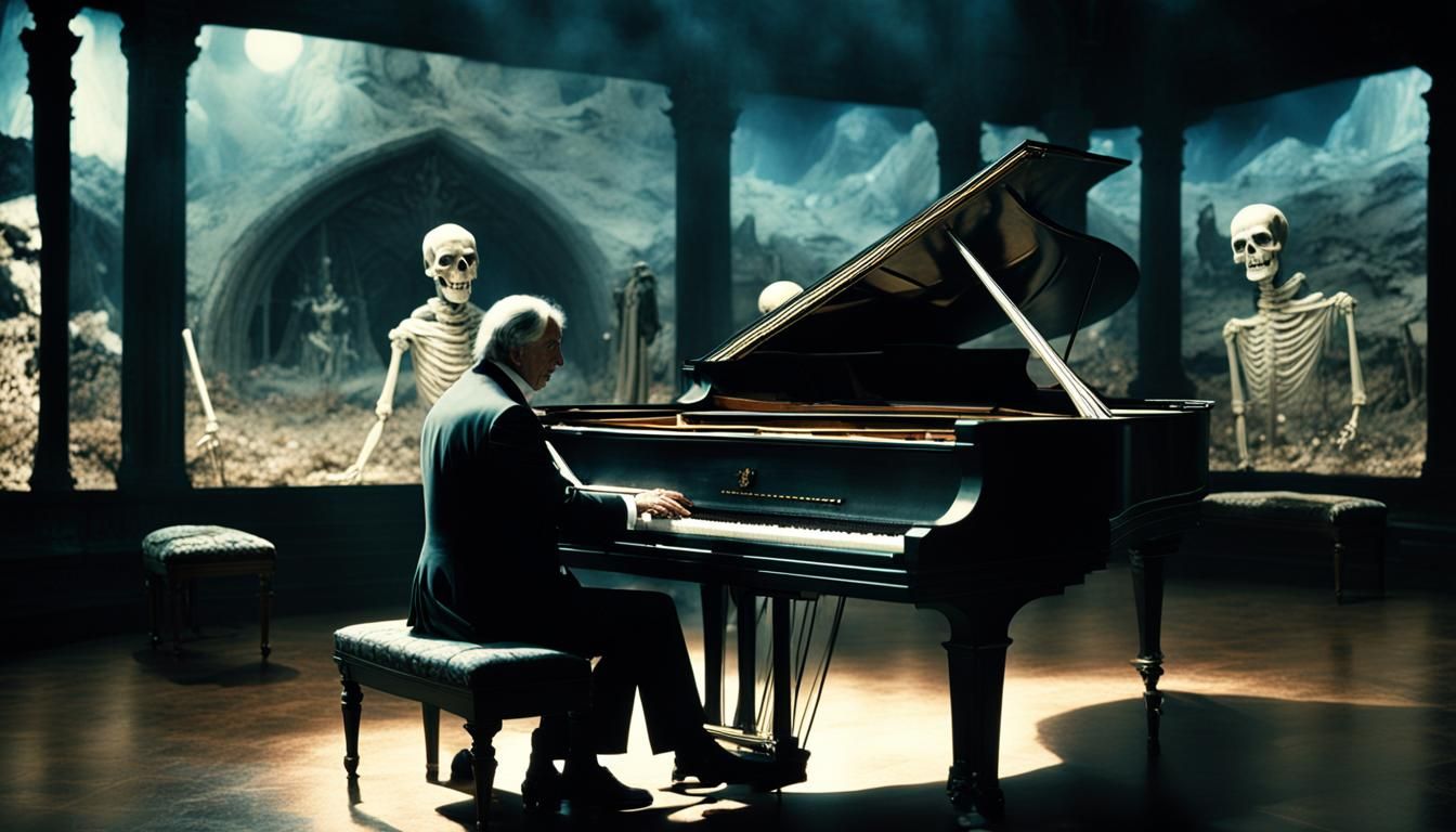 Gothic Musician Plays Ballo in F Sharp Minor