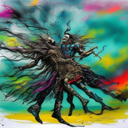 Surreal Giant Mouth with Whimsical Characters and Liquid Eye...