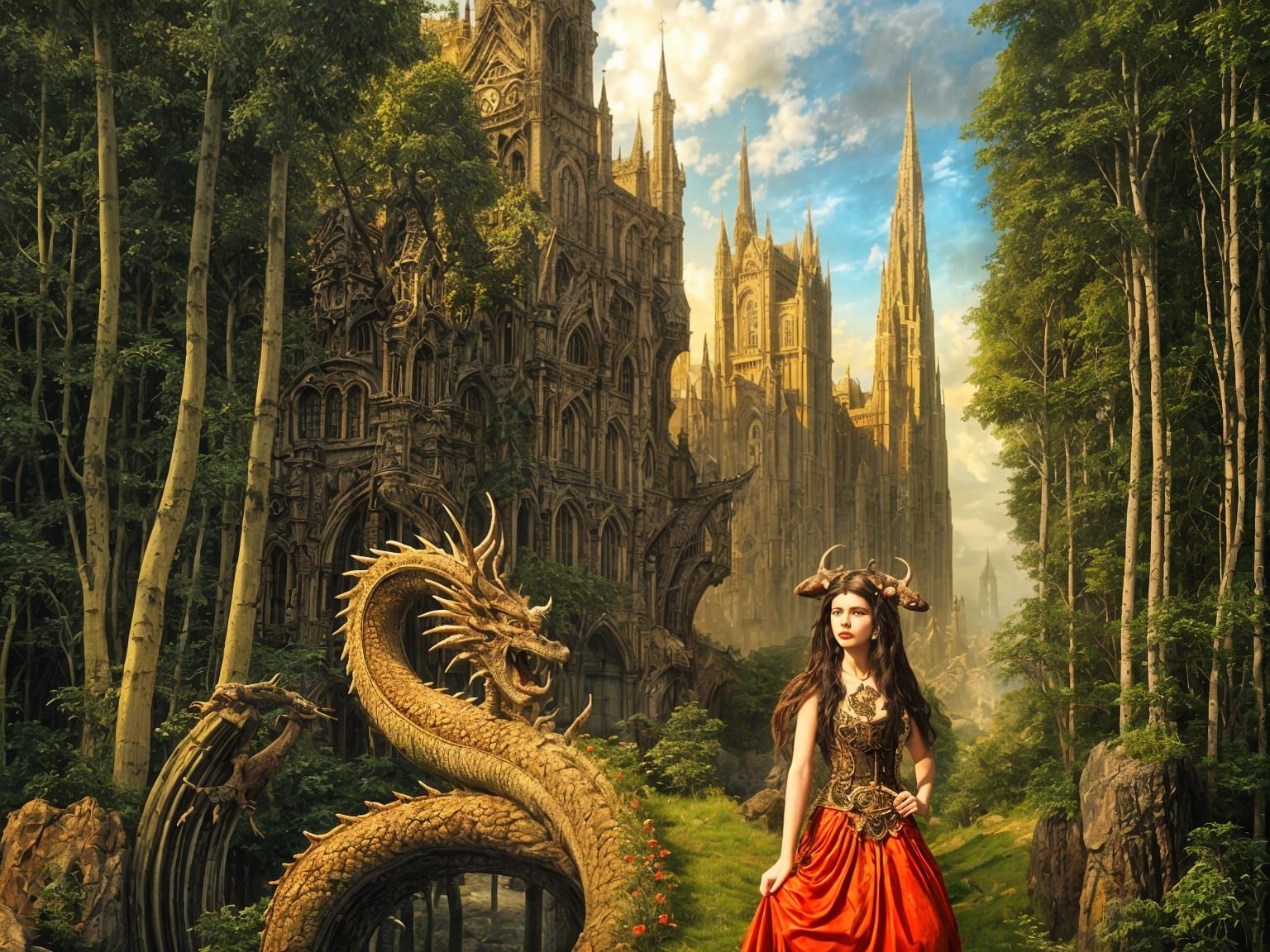 Surreal Cartoon Dragon in Dreamlike 3D Render