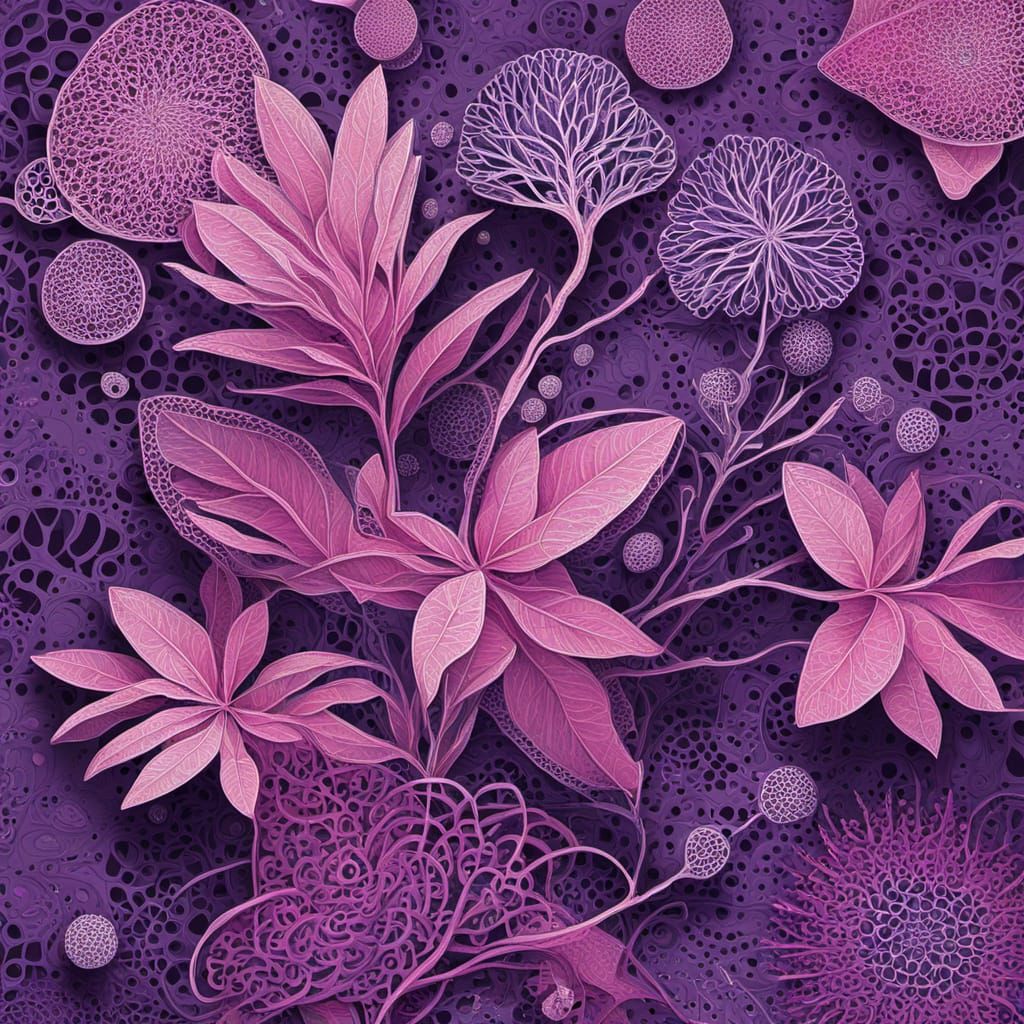 Abstract Surrealist Cyberpunk Studio in Electric Violet