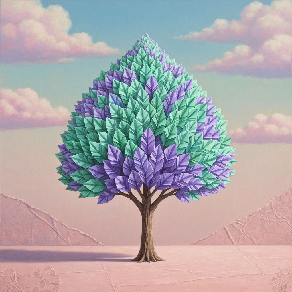 Origami Paper Tree in Pastel Colors