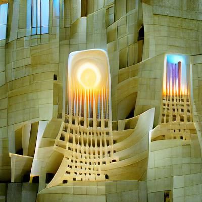 Radiant Light Illuminates Cathedral Interior