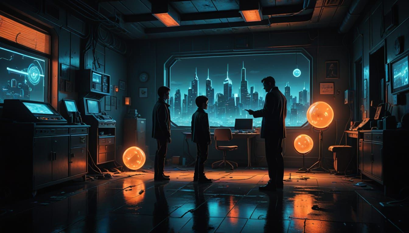 Neo-Noir MIB Agents Investigate Mysterious Spinning Toy