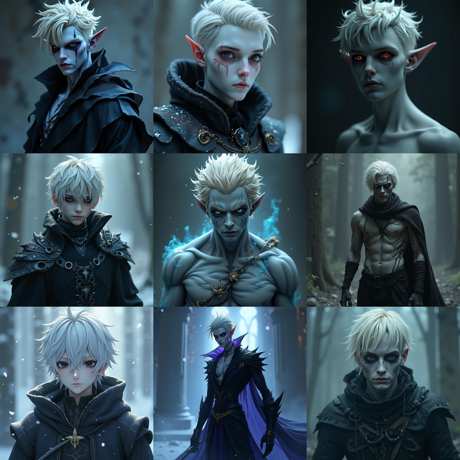 Anime Style Undead Demon with Platinum Hair