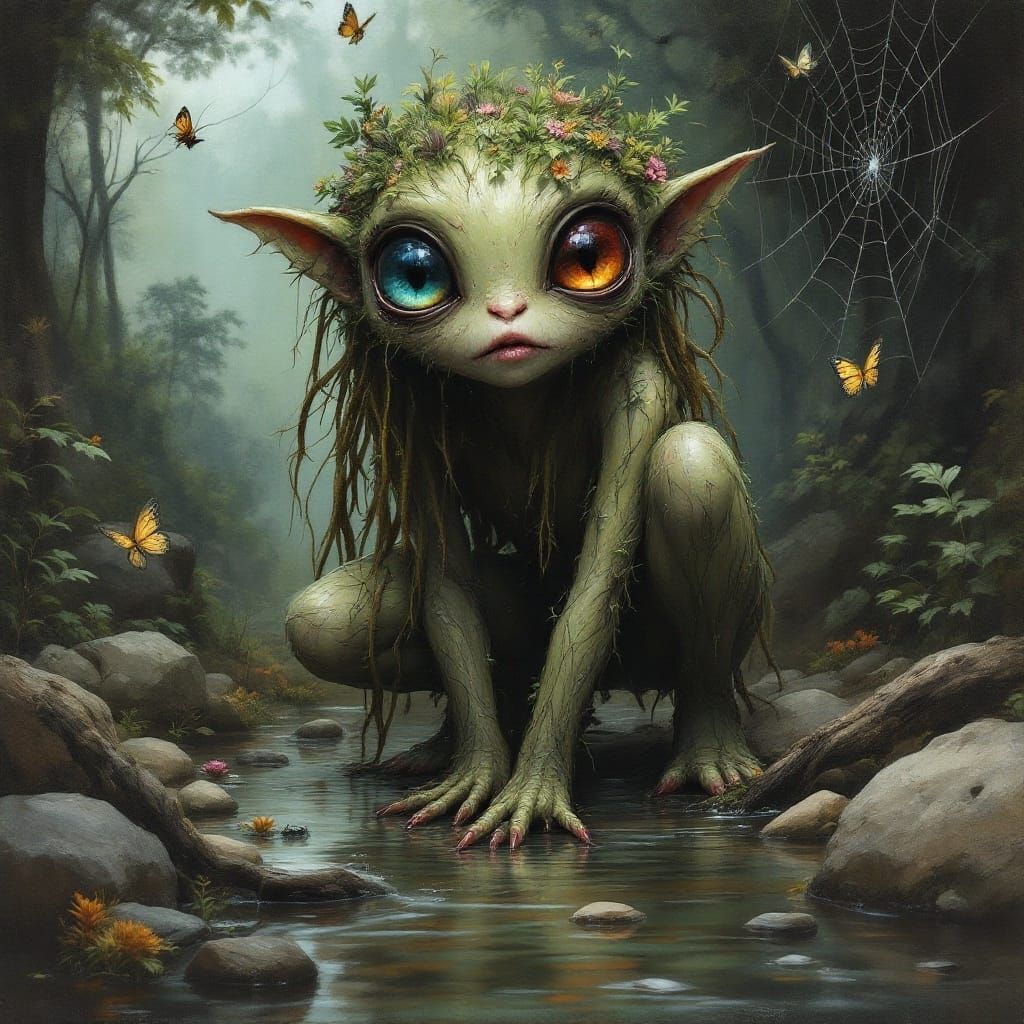 Enchanted Woodland Dryad in Dreamlike Forest