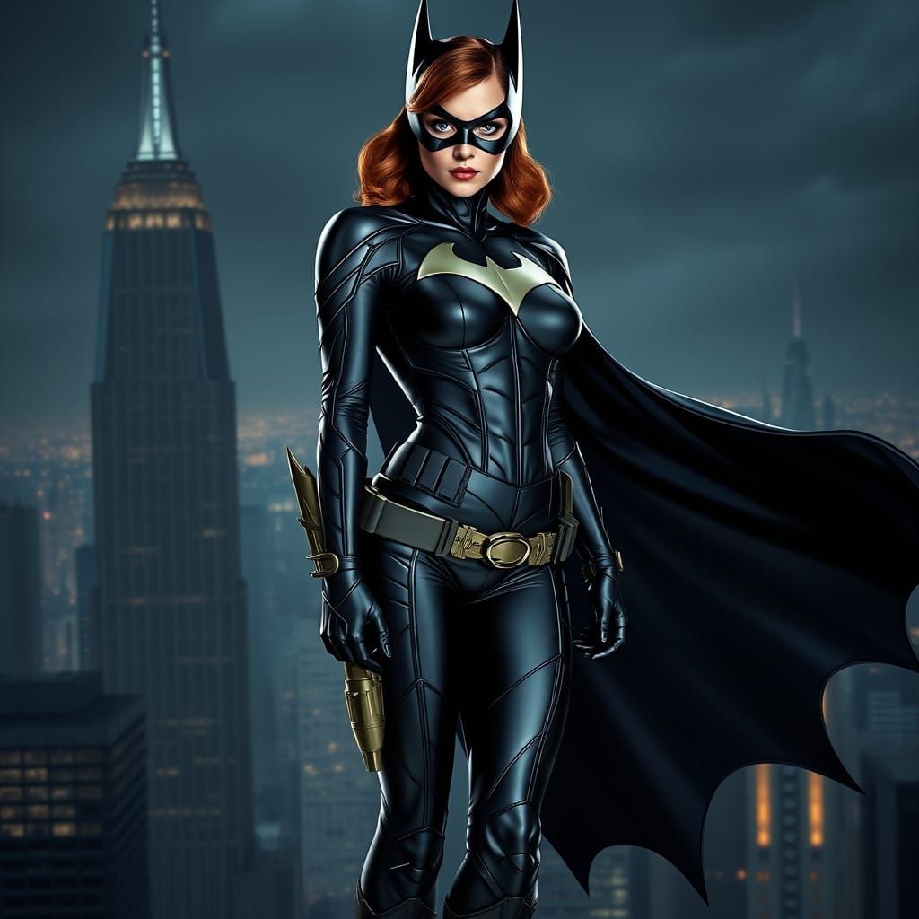 Batwoman in Gotham City Nighttime