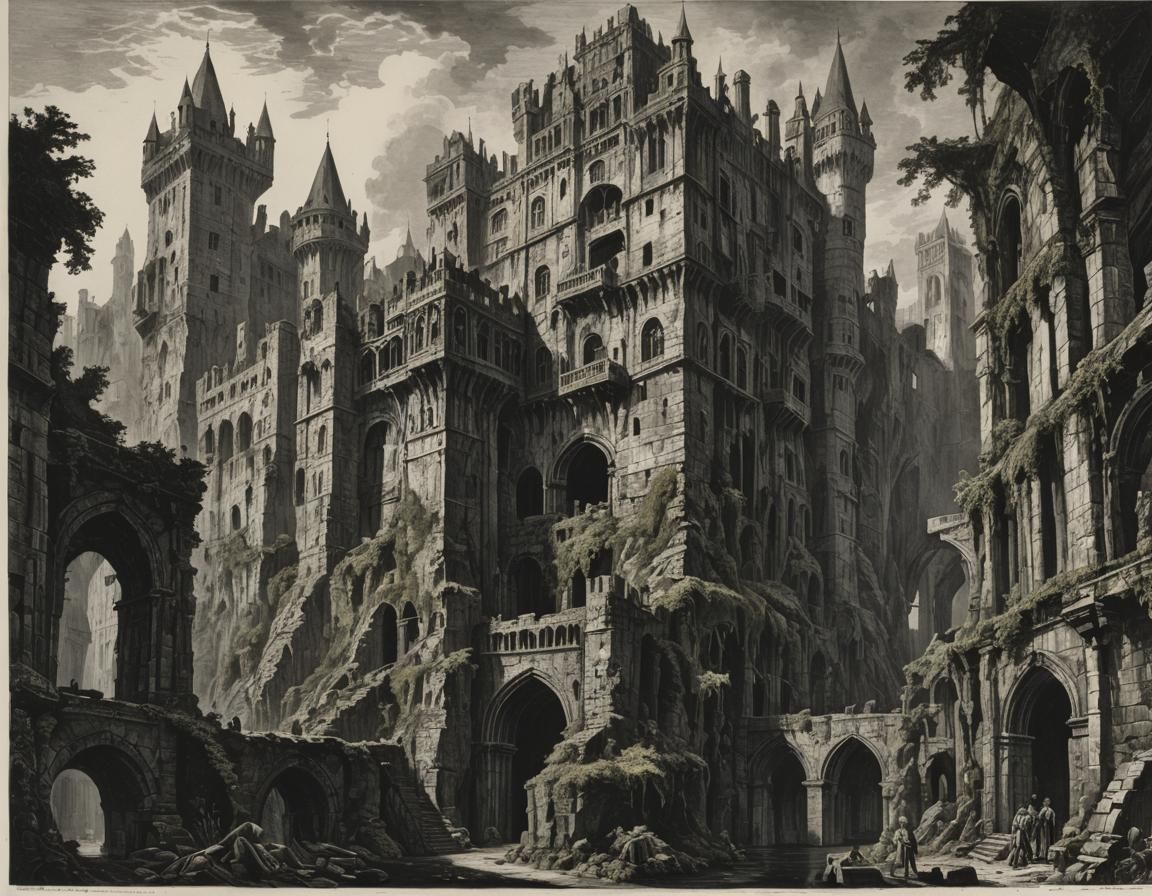 Gothic Castle with Tower of Flints