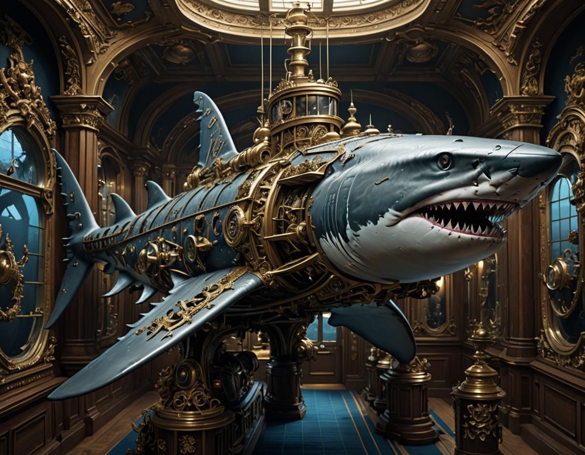 Rococo-Shark Submarine in a Museum