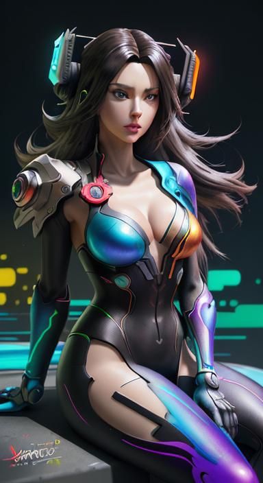 Anime Girl Nintendo Switch in Cyberpunk Style