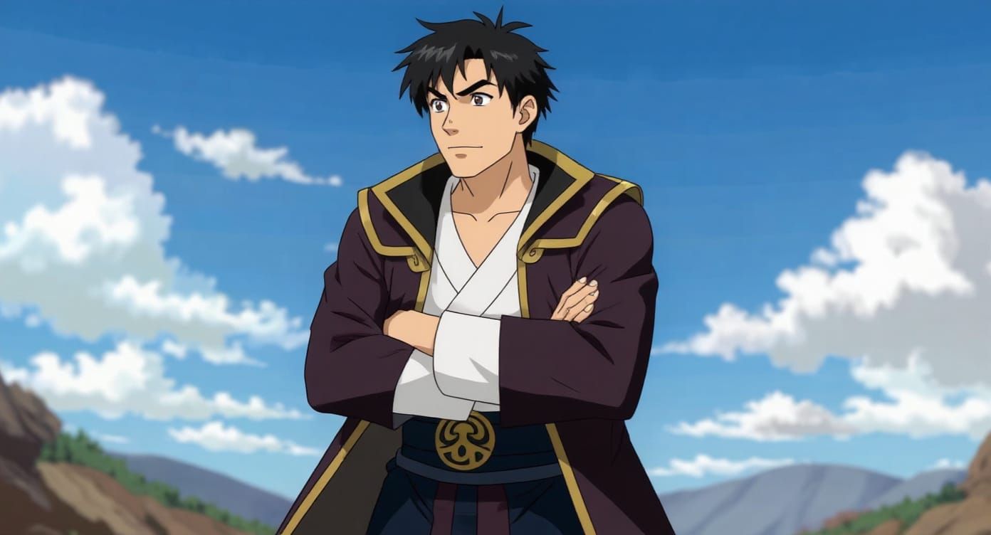 Calm Character with Arms Crossed, Digital Rendering