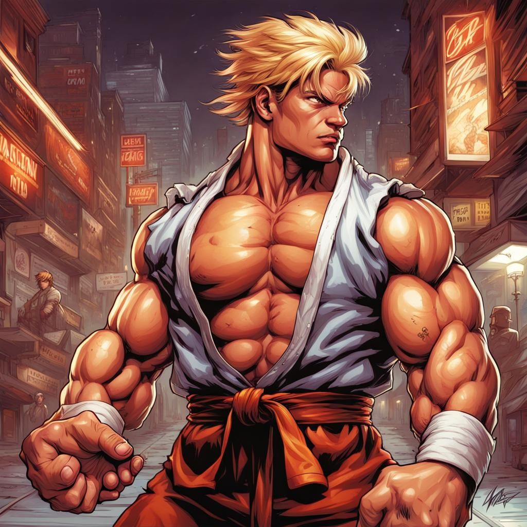Cody Street Fighter in Comic Book Style