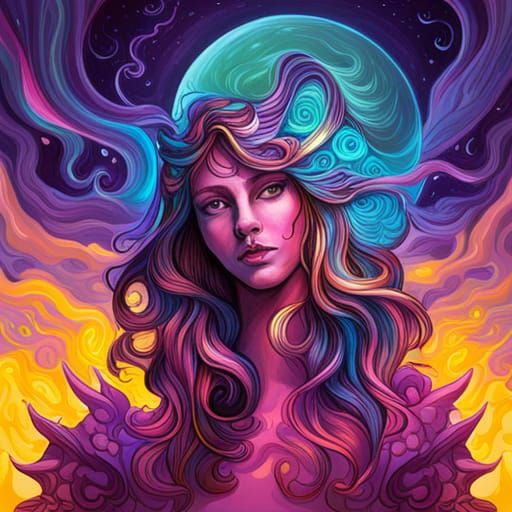 Psychedelic Unicorn Centaur Fairy in Graffiti Art Style