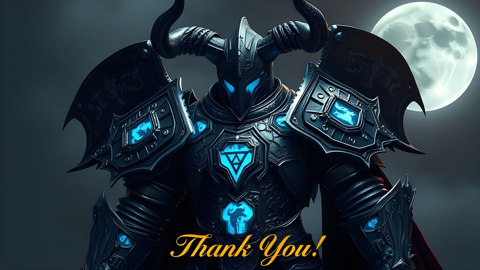 Gothic Knight in Heavy Armor Under a Cool Silver Moon