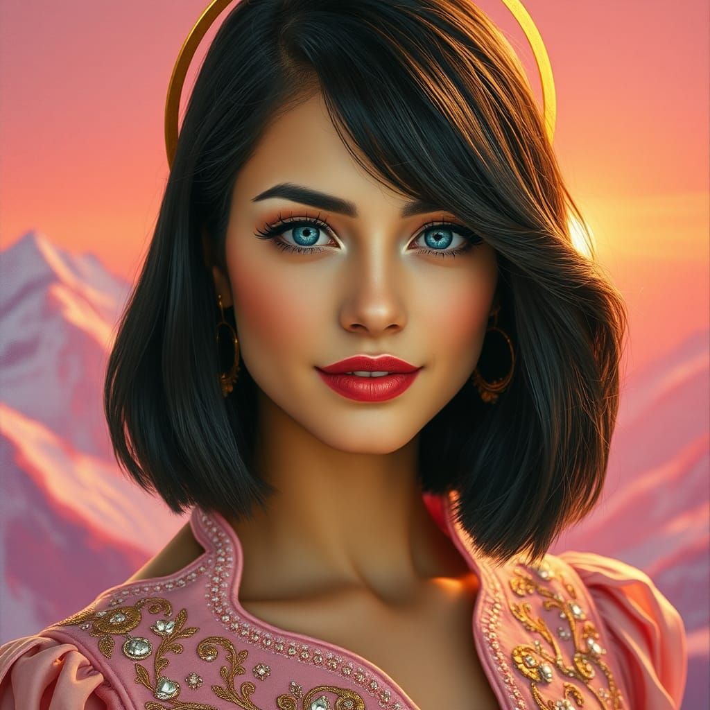 a portrait of a Gorgeous super beautiful super charming woma...