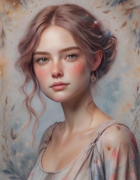 Realistic Watercolour Portrait with Digital Enhancements