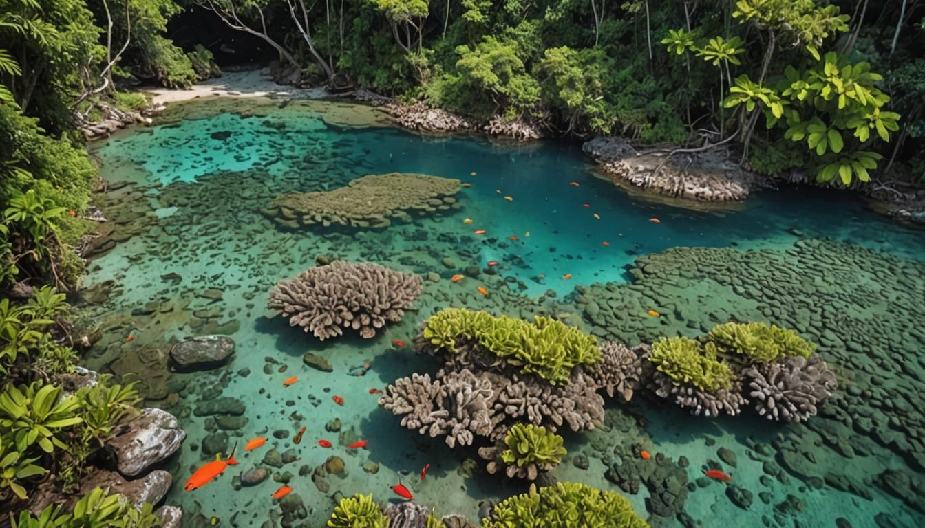 Enchanted Underwater Realm with Mermaid Goddesses