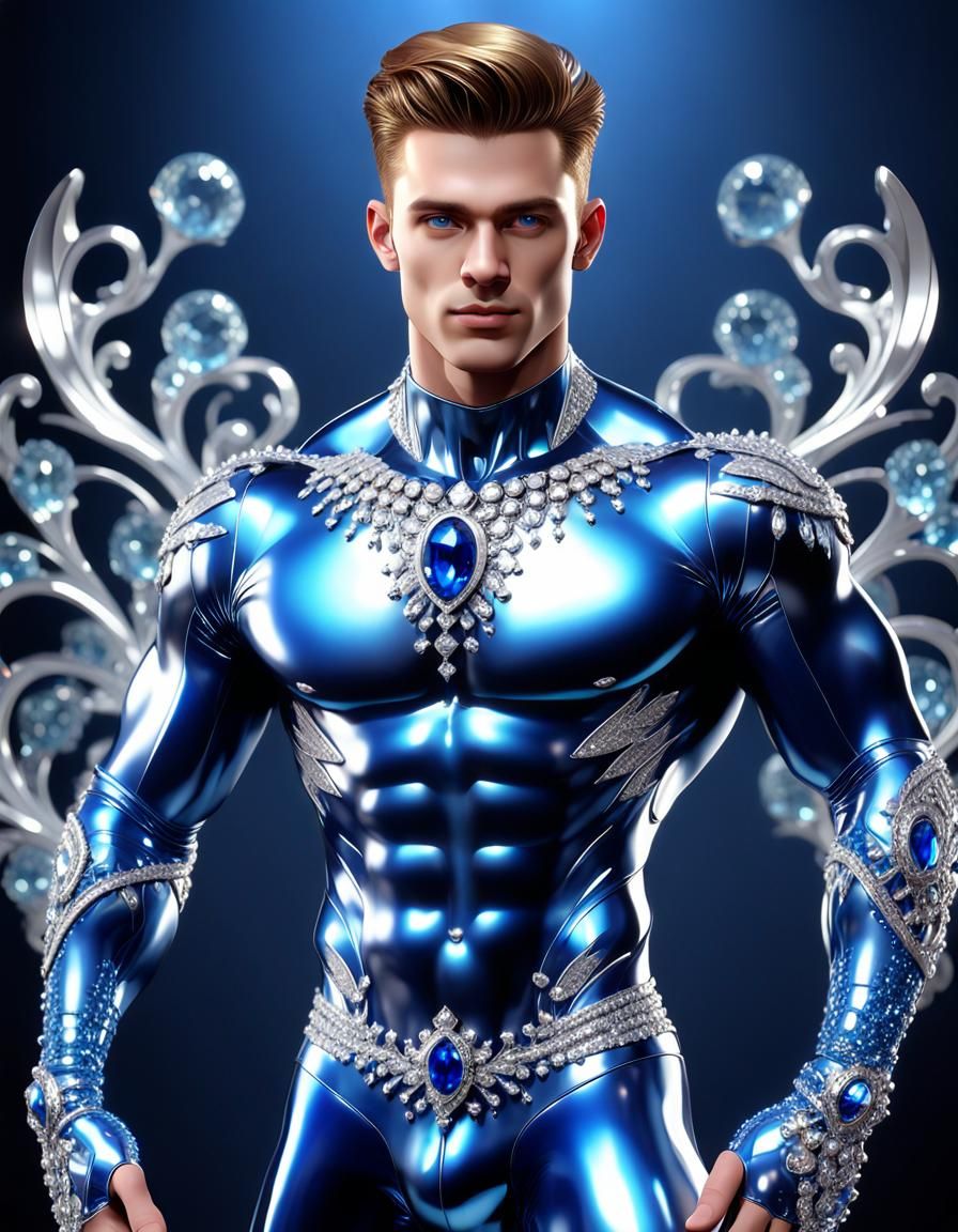 Handsome King of Diamonds in Crystal Outfit