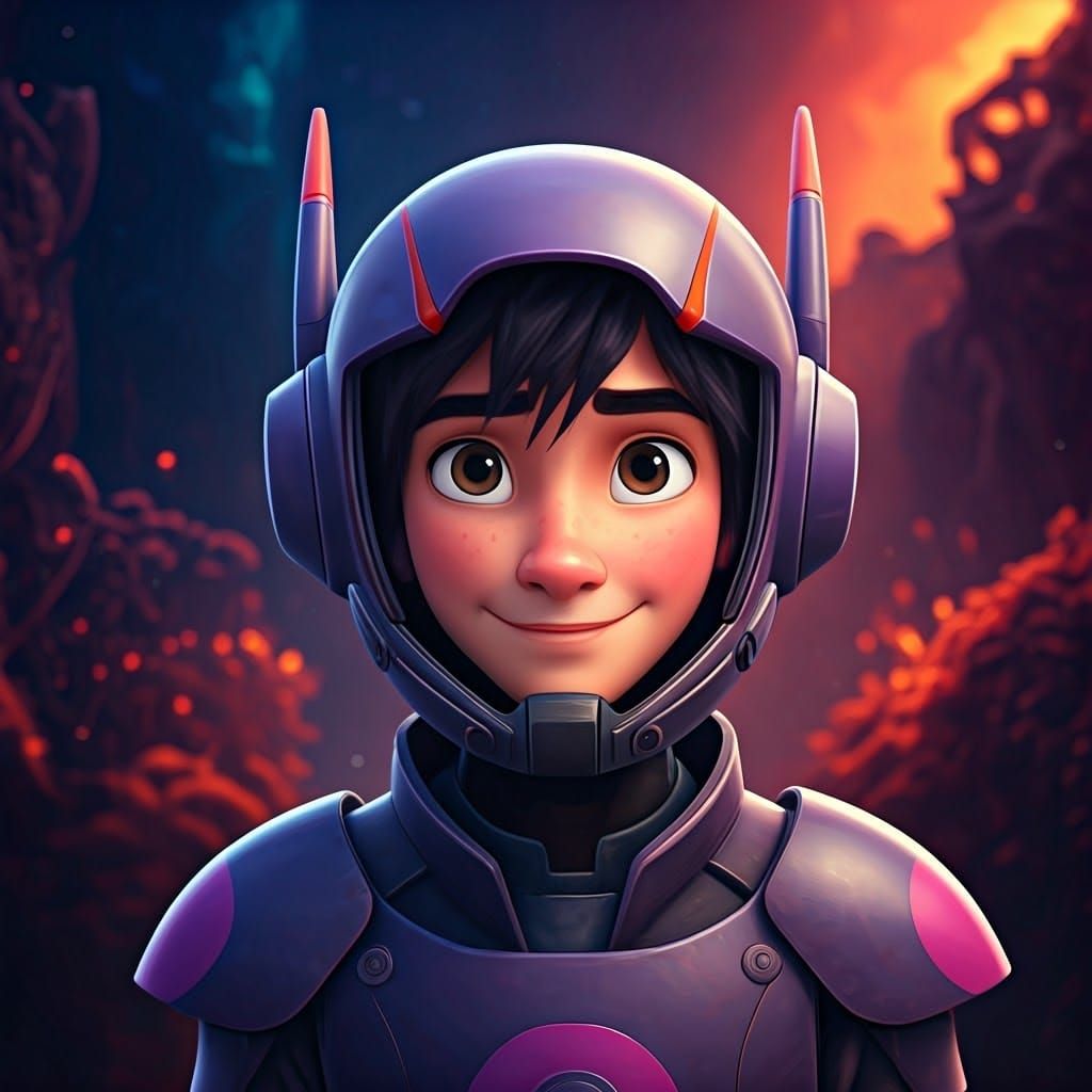 Hiro Hamada Portrait in a Futuristic Matte Painting