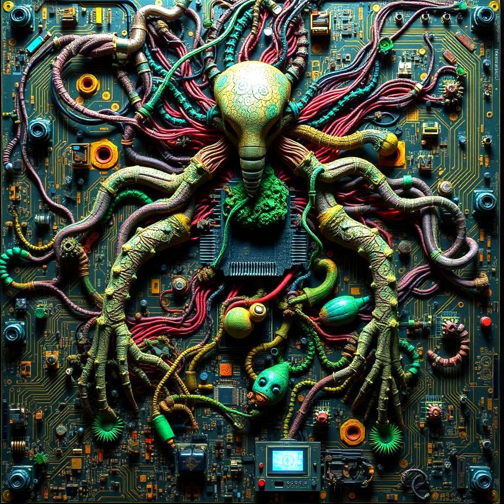 Organic Motherboard Golem: Biological Conglomeration