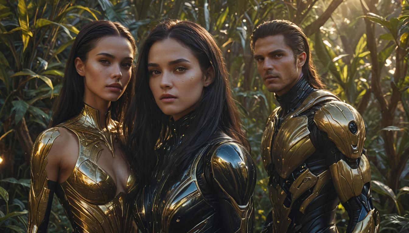 Sci-Fi Girl with Alien in Hyper-Realistic Digital Art