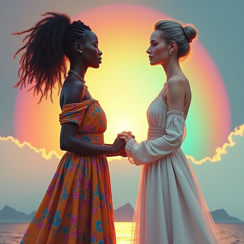 Unity: Women at Table Mountain in Fantasy Landscape