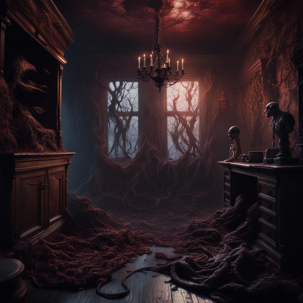 Demonic Eldritch Poltergeist in Detailed Matte Painting