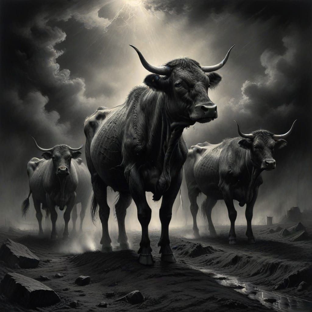 Floating Cattle in Cosmic Darkness