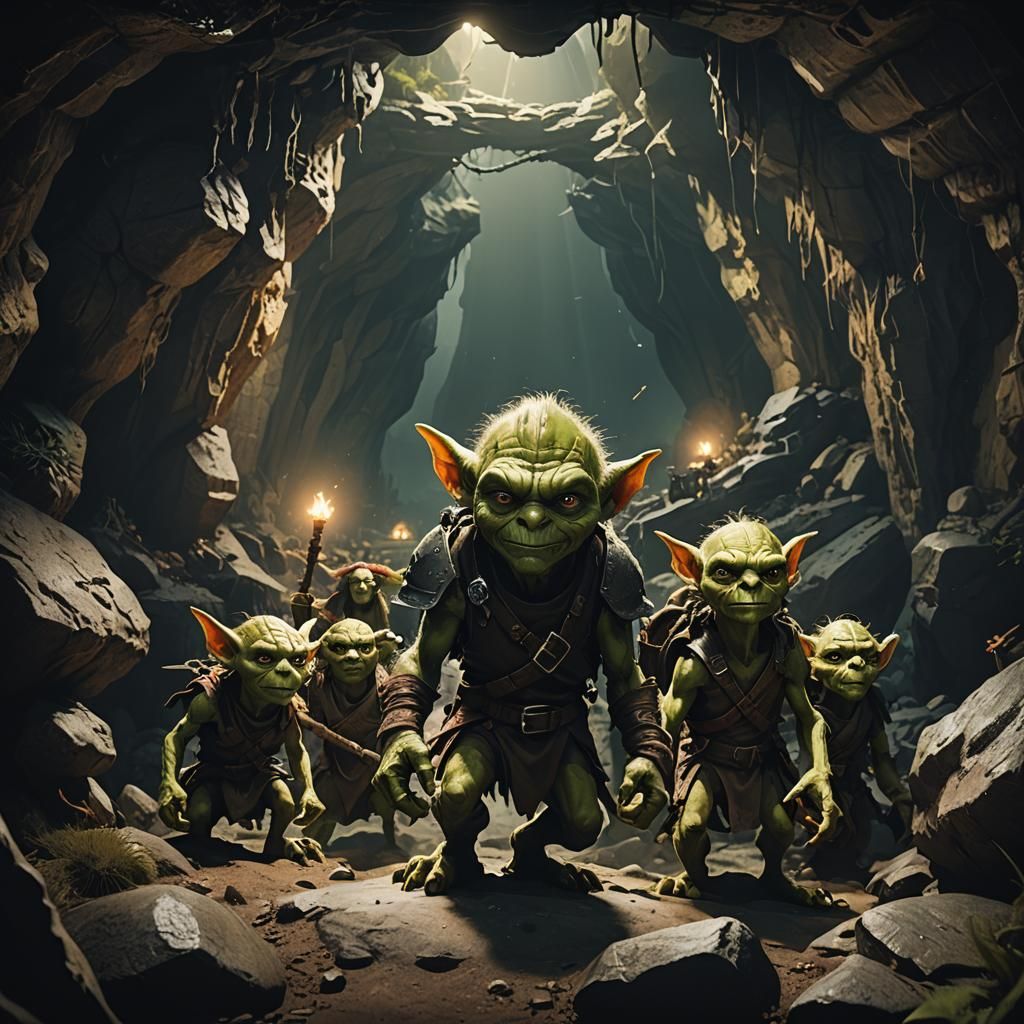 Cinematic Goblin Cave in Dungeons and Dragons
