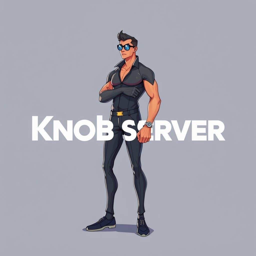 Phallic Man with Glasses in Futuristic Digital Art Style