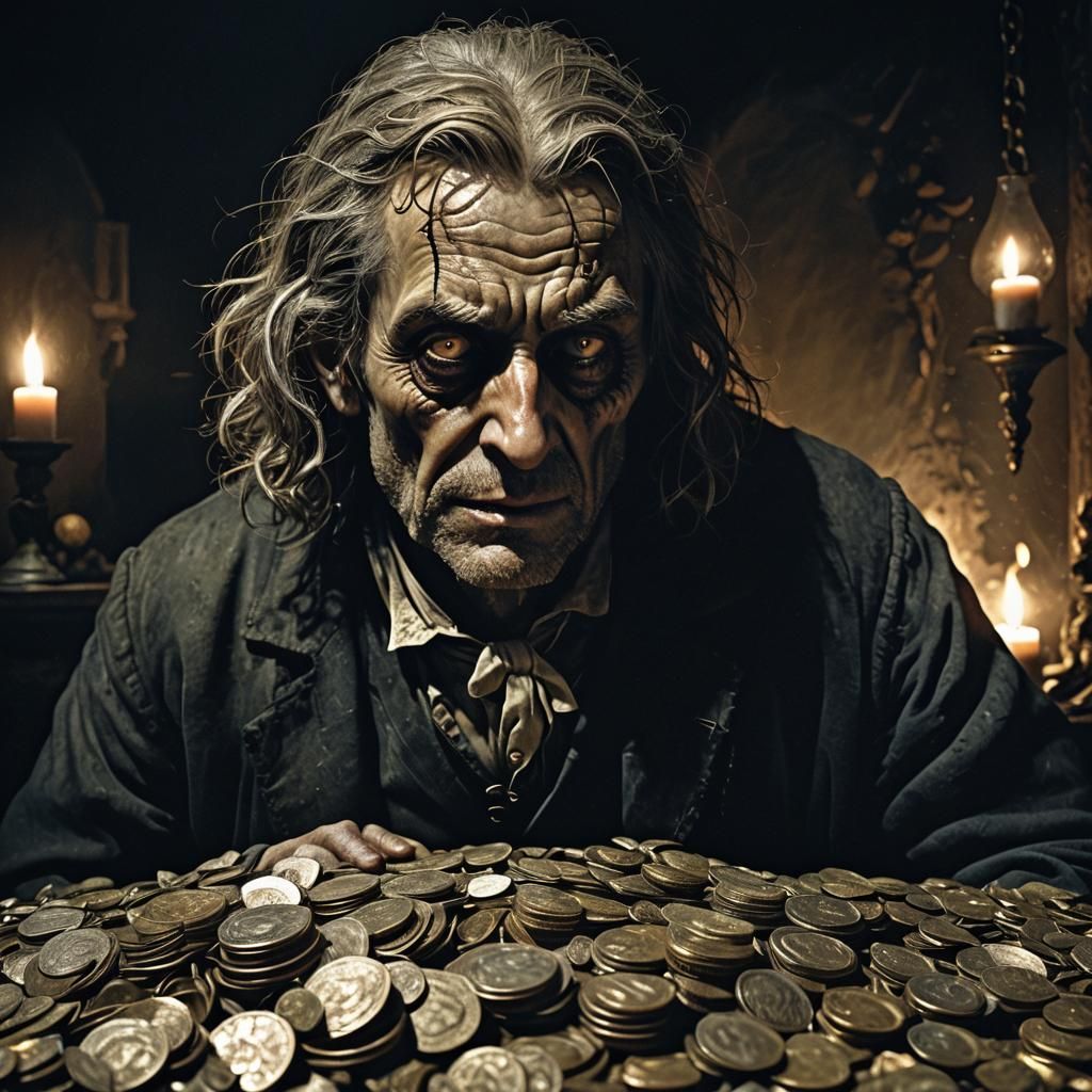 Grotesque Penny Plunderer in Dark Gothic Fantasy