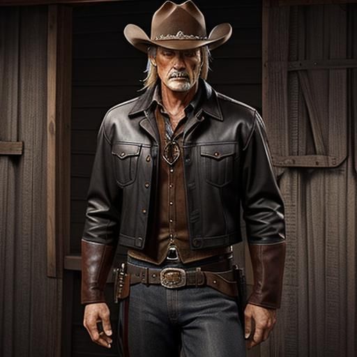 Mysterious Cowboy Saloon in Charcoal Style