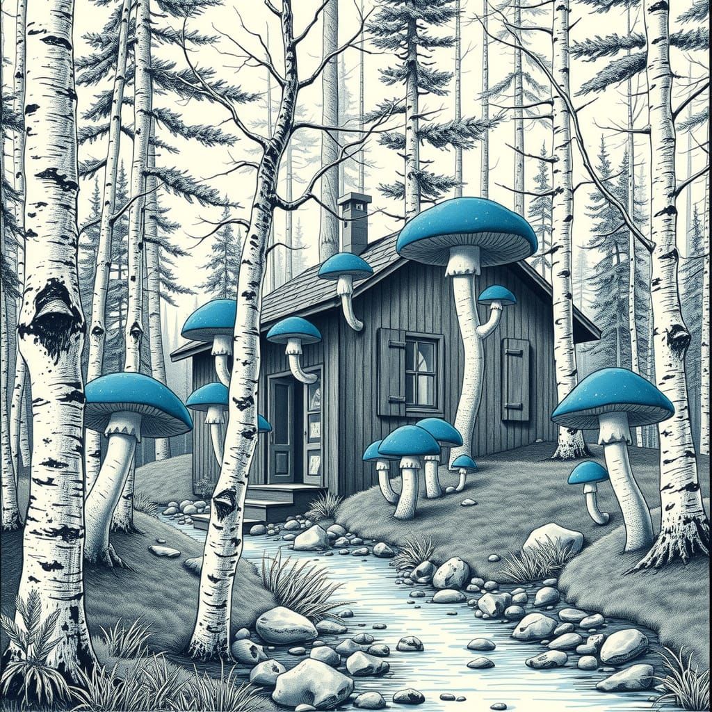 Whimsical Brutalist Cabin in Swedish Woods