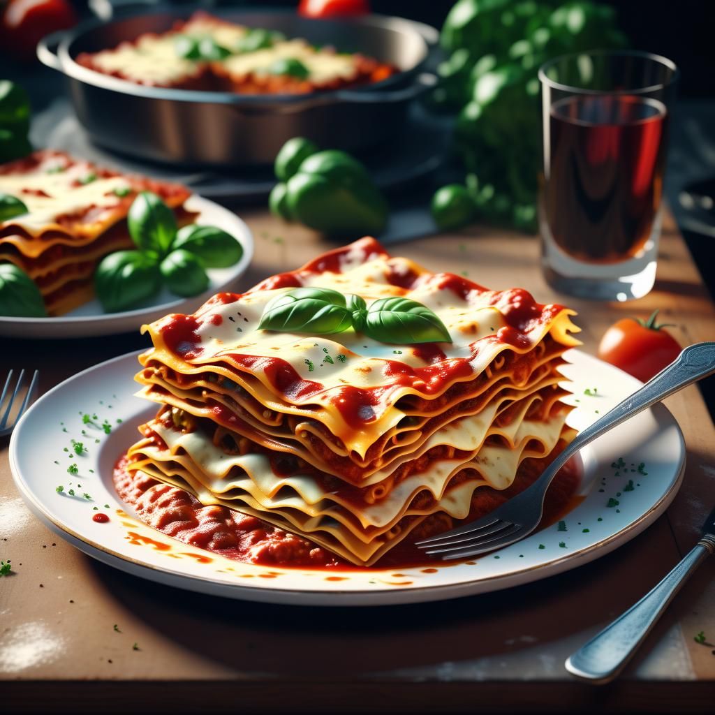 Delicious Lasagna: Epic Cinematic Digital Painting