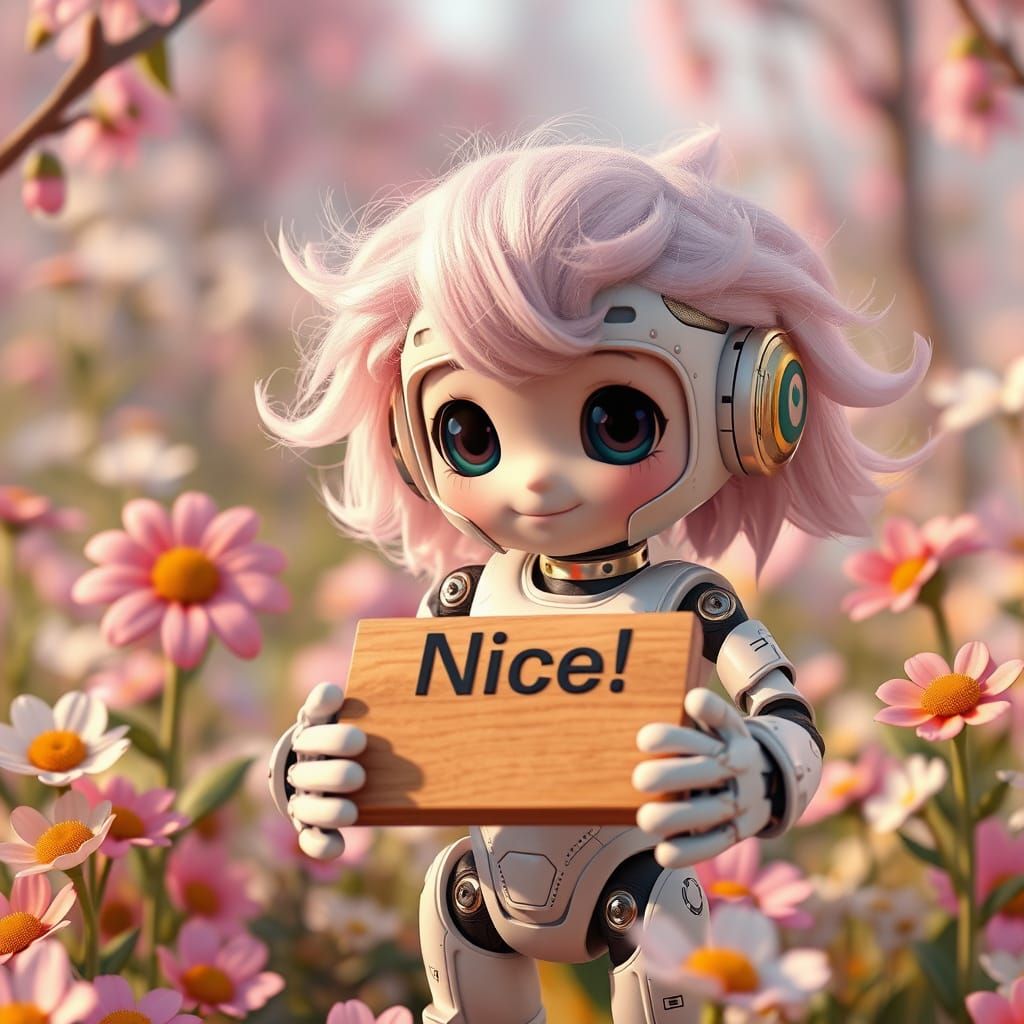 Whimsical CyberDoll Mechanic with "Nice!" Table