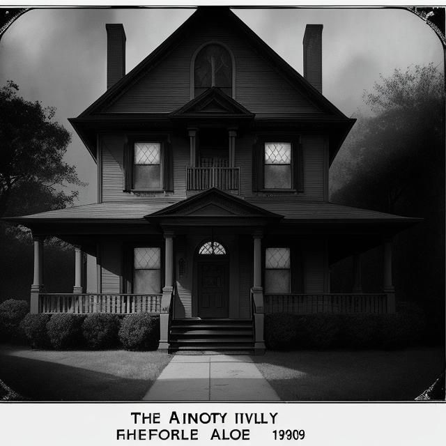 The Amityville House in Film Noir Style