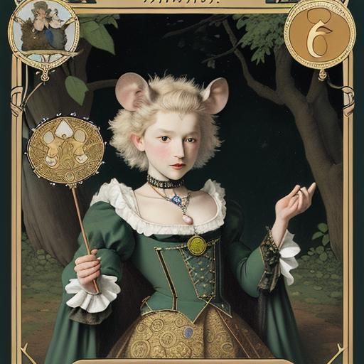 Tarot Cards with Mice and Hedgehogs