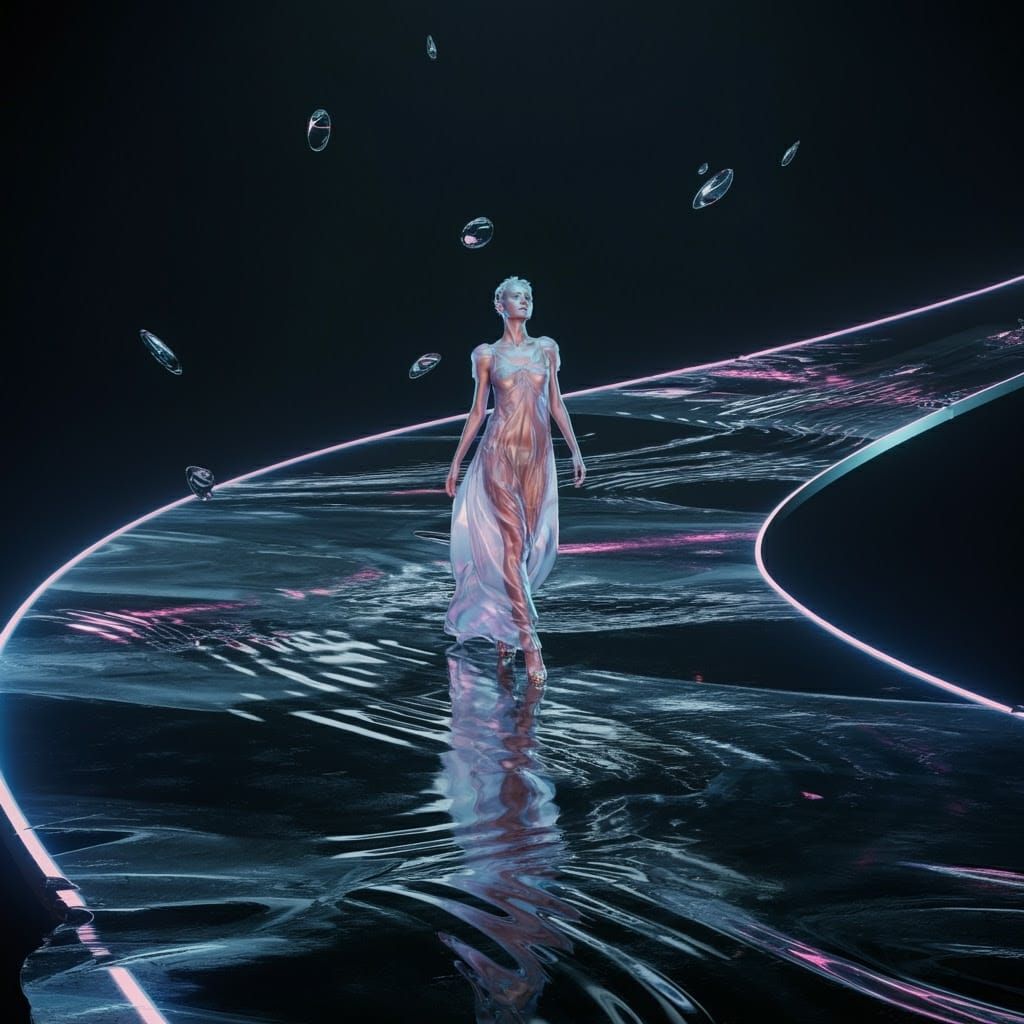Fashion Model on Mobius Strip Runway
