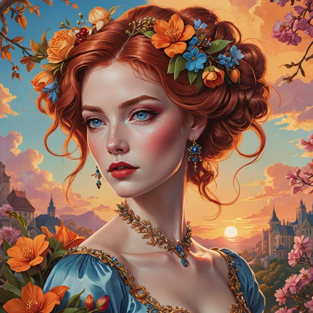 Sophisticated Woman Portrait in Anime Style