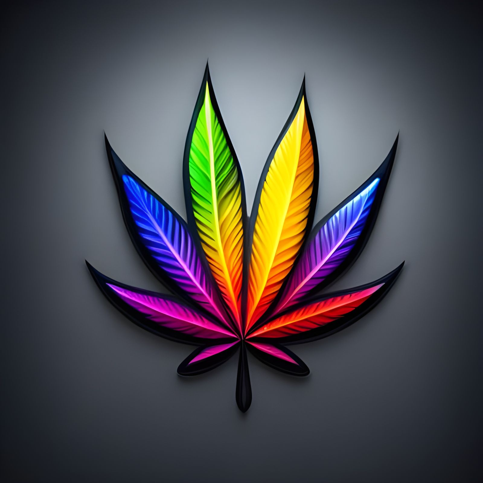 Vibrant Cannabis Leaf Logo with Cheerful Smile
