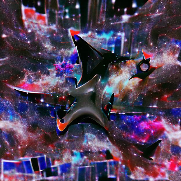 Shuriken in the Void: A Space Scene