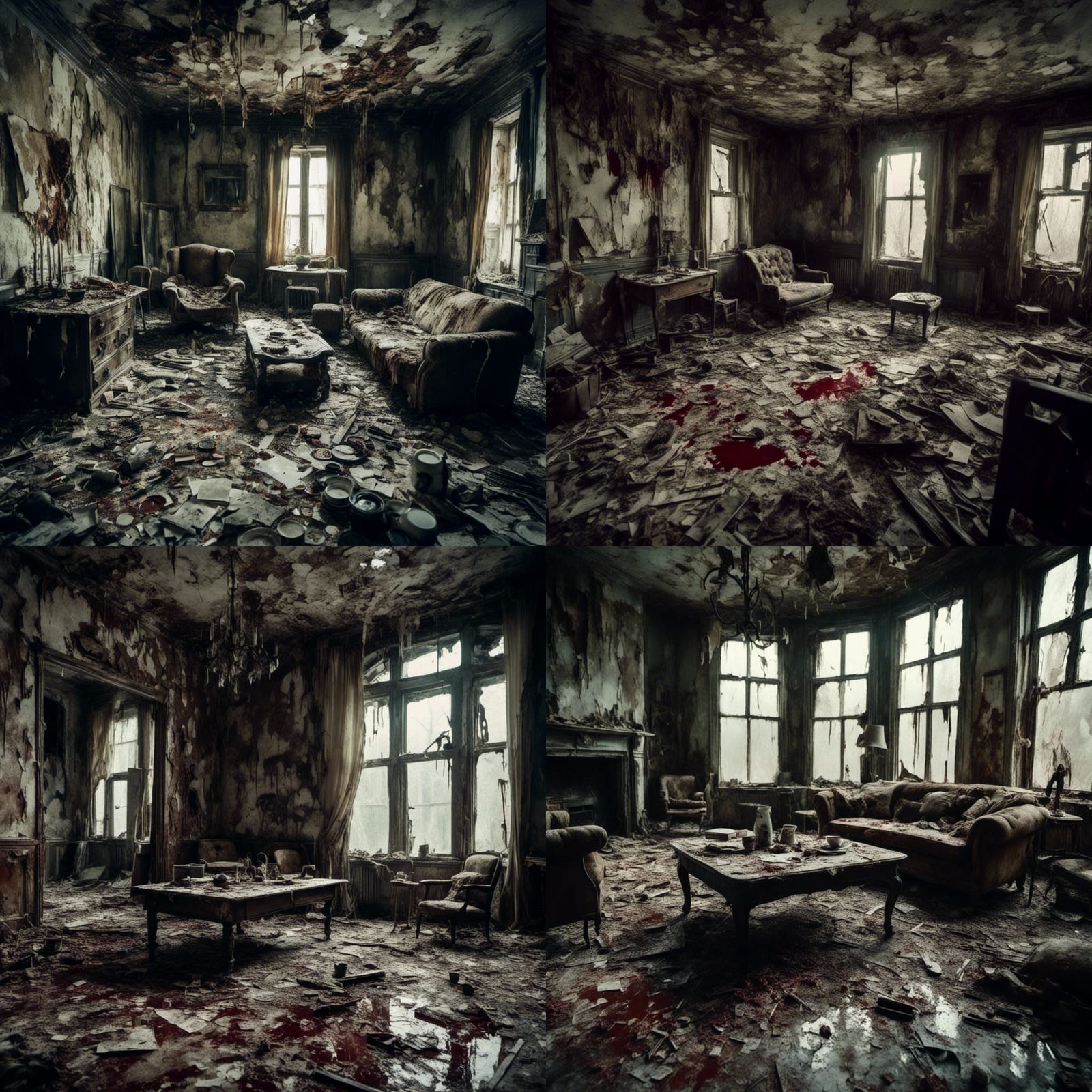 Macabre Crime Scene with Occult Symbolism