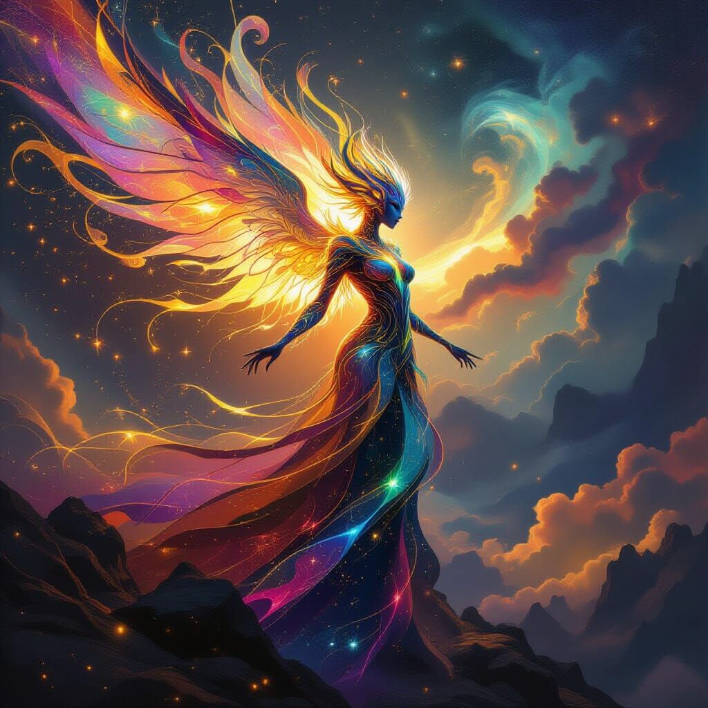 Magical Spark Creature Transforms into Celestial Being