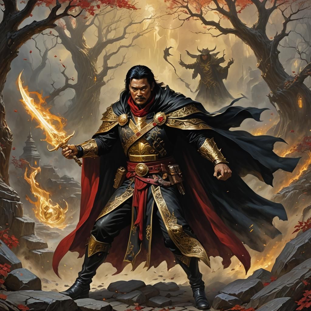 Sorcerer Conjuring Magic, High Fantasy Art by Simon Bisley