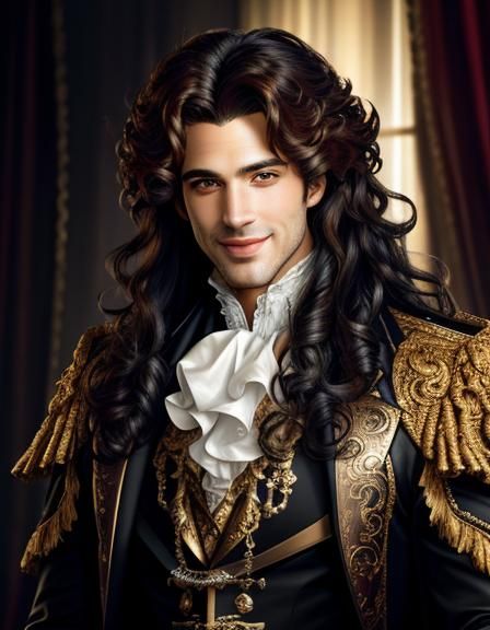 Man in Rococo Clothing: Photorealistic Portrait