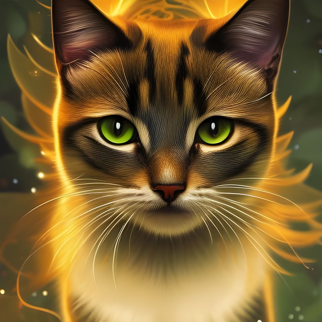 Kawaii Chibi Cat in Mystical Forest